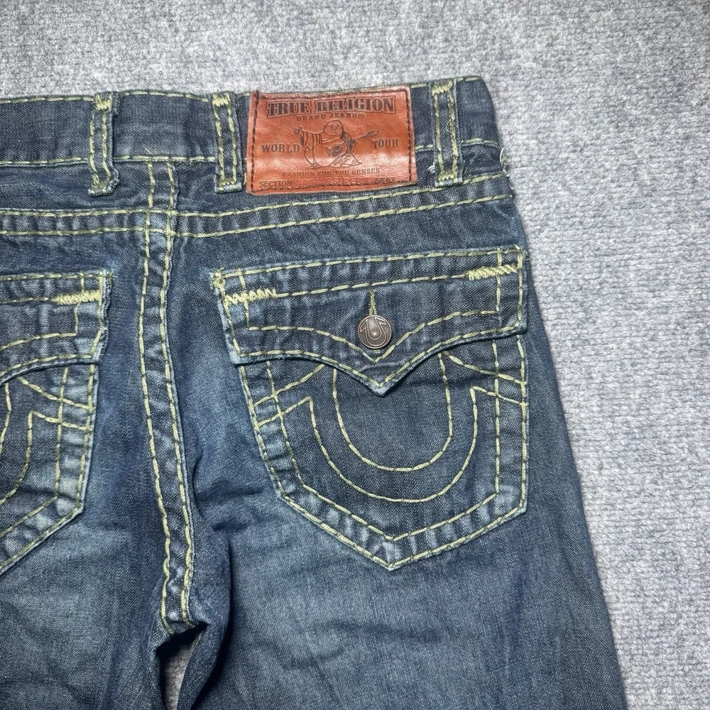 True Religion Nathan Super T Jeans Men Tag 30 Thick Stitch Fit 32x32 Dark Y2K